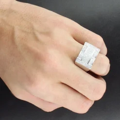 Sterling Silver Men's Diamond Ring 0.49ct -Outlet Bijou Lush Store sterling silver mens diamond ring 049ct p 48187bod