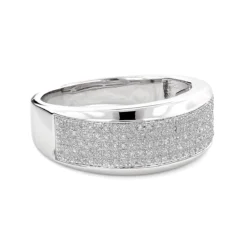 Sterling Silver Men's Diamond Wedding Band 0.32ct