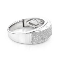 Outlet Bijou Lush Store -Outlet Bijou Lush Store sterling silver mens diamond wedding band 027ct p 47881 back