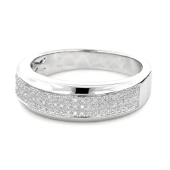 Sterling Silver Wedding Bands: Men's Diamond Ring 0.18ct