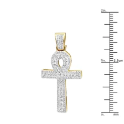 Unique 1 Carat Diamond Cross Pendant Egyptian Ankh Symbol Of Life 14K Yellow Gold -Outlet Bijou Lush Store unique 1 carat diamond cross pendant egyptian ankh symbol of life 14k gold rulerye