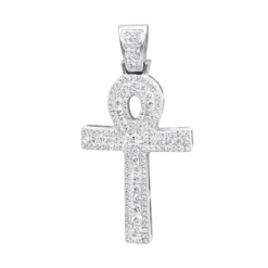 Unique 1 Carat Diamond Cross Pendant Egyptian Ankh Symbol Of Life 14K Yellow Gold -Outlet Bijou Lush Store unique 1 carat diamond cross pendant egyptian ankh symbol of life 14k gold wh