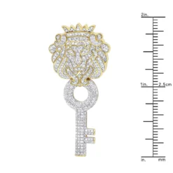 Unique 10K Yellow Gold Diamond King Lion Head Pendant With Key For Men 1 Carat -Outlet Bijou Lush Store unique 10k gold diamond king lion head pendant with key for men 1 carat rulerye