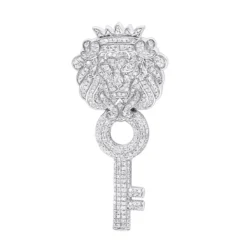 Unique 10K Yellow Gold Diamond King Lion Head Pendant With Key For Men 1 Carat -Outlet Bijou Lush Store unique 10k gold diamond king lion head pendant with key for men 1 carat wh