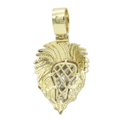 Unique 10K Yellow Gold Lion Head Diamond Pendant For Men 0.9ct By Luxurman -Outlet Bijou Lush Store unique 10k gold lion head diamond pendant for men 09ct by luxurman backye