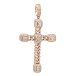 Unique 14K White Gold Large Cuban Link Cross Diamond Pendant For Men 2.5ct 3 Inch -Outlet Bijou Lush Store unique 14k gold large cuban link cross diamond pendant for men 25ct 3 inch 803174 ro