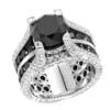 Unique 14K White Gold Large White And Black Diamond Ring 12ct By Luxurman -Outlet Bijou Lush Store unique 14k gold large white and black diamond ring 12ct by luxurman mainwh