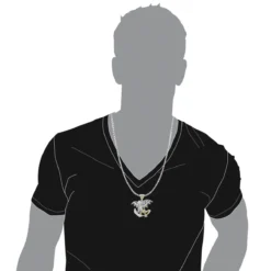 Unique 14K White Gold White Yellow Blue Diamond Dragon Pendant For Men 4.25ct -Outlet Bijou Lush Store unique 14k gold white yellow blue diamond dragon pendant for men 425ct bodwh