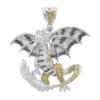 Unique 14K White Gold White Yellow Blue Diamond Dragon Pendant For Men 4.25ct -Outlet Bijou Lush Store unique 14k gold white yellow blue diamond dragon pendant for men 425ct mainwh