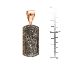 Unique 1ct Champagne Diamond Dog Tag Pendant With Crown 10K Rose Gold Iced Out Design -Outlet Bijou Lush Store unique 1ct champagne diamond dog tag pendant with crown 10k gold iced out design 407099 rulerro