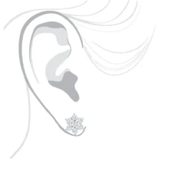 Unique 2.5 Carat Diamond Stud Earrings Cluster Star Design 14K White Gold -Outlet Bijou Lush Store unique 3 carat diamond stud earrings cluster design 14k gold bodwh