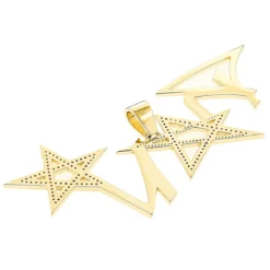 Unique Diamond Men's Pendant 14K Yellow Gold 2ct -Outlet Bijou Lush Store unique custom diamond mens pendant in 14k gold 2ct backye