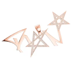 Unique Diamond Men's Pendant 14K Yellow Gold 2ct -Outlet Bijou Lush Store unique custom diamond mens pendant in 14k gold 2ct ro