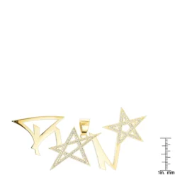 Unique Diamond Men's Pendant 14K Yellow Gold 2ct -Outlet Bijou Lush Store unique custom diamond mens pendant in 14k gold 2ct rulerye