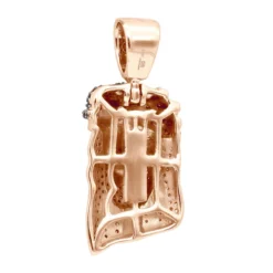 Unique Mini Jesus Pendant 10K White Gold 1/2 Ct Blue Red Yellow Diamonds -Outlet Bijou Lush Store unique custom mini jesus pendant 10k gold 12 carat blue red yellow diamonds 100641 back rose