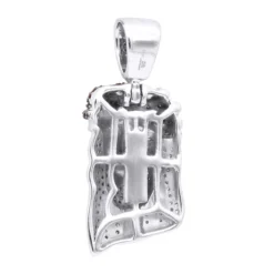 Unique Mini Jesus Pendant 10K White Gold 1/2 Ct Blue Red Yellow Diamonds -Outlet Bijou Lush Store unique custom mini jesus pendant 10k gold 12 carat blue red yellow diamonds 100641 back white