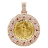 Unique 14K Rose Gold Liberty Coin Diamond Pendant For Men Medallion 3.1ct. -Outlet Bijou Lush Store unique gold liberty coin diamond pendant for men medallion 31ct 804046 mainro