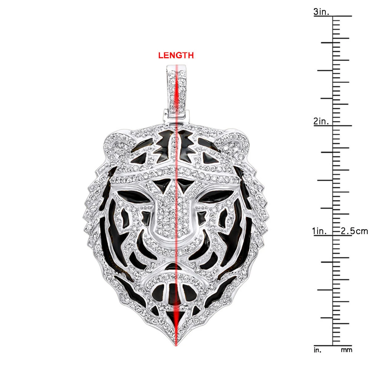 Unique Men's Diamond Tiger Pendant 14K Yellow Gold With Black Enamel 4ct 12 Unique Men's Diamond Tiger Pendant 14K Yellow Gold With Black Enamel 4ct - Image 10