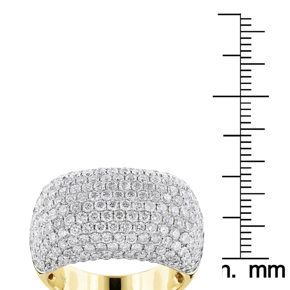Unique Massive Diamond Ring For Men 7.05ct 14K Yellow Gold 7 Unique Massive Diamond Ring For Men 7.05ct 14K Yellow Gold - Image 5