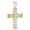 Unique Men's Diamond Cross Pendant 14K Yellow Gold 2 Inch 3 Carats -Outlet Bijou Lush Store unique mens diamond cross pendant 14k gold 2 inch 3 carats 803238 maiye