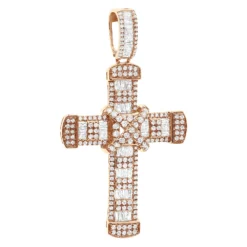 Unique Men's Diamond Cross Pendant 14K Yellow Gold 2 Inch 3 Carats -Outlet Bijou Lush Store unique mens diamond cross pendant 14k gold 2 inch 3 carats 803238 ro