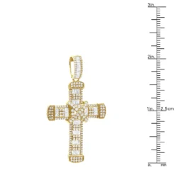 Unique Men's Diamond Cross Pendant 14K Yellow Gold 2 Inch 3 Carats -Outlet Bijou Lush Store unique mens diamond cross pendant 14k gold 2 inch 3 carats 803238 rulerye