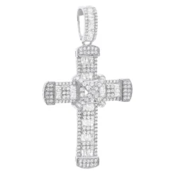 Unique Men's Diamond Cross Pendant 14K Yellow Gold 2 Inch 3 Carats -Outlet Bijou Lush Store unique mens diamond cross pendant 14k gold 2 inch 3 carats 803238 wh