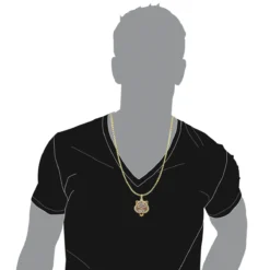 Unique 10K Yellow Gold Men's Custom Enamel & Diamond Tiger Pendant 1.75CT -Outlet Bijou Lush Store unique solid 10k gold tiger pendant diamonds enamel 175ct mens custom jewelry 407123 bodye