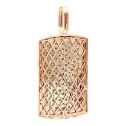 Unique 14K White Gold Blue Diamonds Dog Tag Pendant For Men 3.25ctw -Outlet Bijou Lush Store unique solid 14k gold blue diamonds dog tag pendant for men 325ctw 405831b back rose