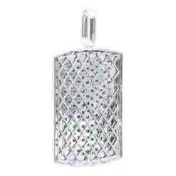 Unique 14K White Gold Blue Diamonds Dog Tag Pendant For Men 3.25ctw -Outlet Bijou Lush Store unique solid 14k gold blue diamonds dog tag pendant for men 325ctw 405831b back white