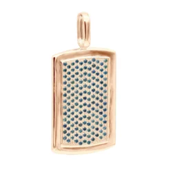 Unique 14K White Gold Blue Diamonds Dog Tag Pendant For Men 3.25ctw -Outlet Bijou Lush Store unique solid 14k gold blue diamonds dog tag pendant for men 325ctw 405831b rose