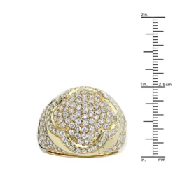 Unique Statement Luxurman 14K Yellow Gold Men's Diamond Ring 3.5 Carat -Outlet Bijou Lush Store unique statement jewelry luxurman 14k gold men s diamond ring 3 5 carat rulerye