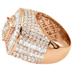 Unique Luxurman 7 Carat Statement Men's Diamond Pinky Ring 14K White Gold -Outlet Bijou Lush Store unique statement mens diamond pinky ring in 14k gold by luxurman 7 carats 803255 back rose