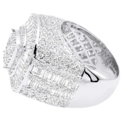 Unique Luxurman 7 Carat Statement Men's Diamond Pinky Ring 14K White Gold -Outlet Bijou Lush Store unique statement mens diamond pinky ring in 14k gold by luxurman 7 carats 803255 back white