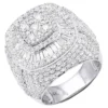 Unique Luxurman 7 Carat Statement Men's Diamond Pinky Ring 14K White Gold