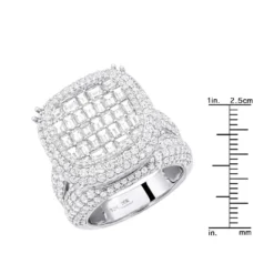 Unique Statement Men's Diamond Ring 12 Carat 14K Yellow Gold VS Baguette Diamonds -Outlet Bijou Lush Store unique statement mens diamond ring 12 carat 14k gold vs baguette diamonds ruler white