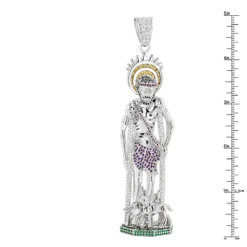 Unique Sterling Silver Saint Lazarus On Crutches With Dogs Statue Pendant -Outlet Bijou Lush Store unique sterling silver saint lazarus on crutches with dogs statue pendant rulerwh