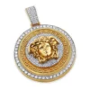 Unique Versace Style Diamond Pendant 6ct 10K Rose Gold Medusa Head -Outlet Bijou Lush Store unique versace style diamond pendant 6ct 10k gold medusa head 1