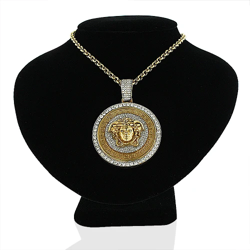 Unique Versace Style Diamond Pendant 6ct 10K Rose Gold Medusa Head 4 Unique Versace Style Diamond Pendant 6ct 10K Rose Gold Medusa Head - Image 2