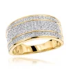 Unique Wedding Bands 10K Yellow Gold 5 Row Diamond Ring For Men -Outlet Bijou Lush Store unique wedding bands 10k gold 5 row diamond ring for men mainye
