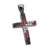 Unique White Black Diamonds And Ruby Cross Pendant 1.5ct 10K Black Plated Gold -Outlet Bijou Lush Store unique white black diamonds and ruby cross pendant 15ct 10k gold main