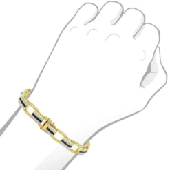 Unique White & Black Diamond Bracelet For Men 14K Yellow Gold 10 Unique White & Black Diamond Bracelet For Men 14K Yellow Gold -Outlet Bijou Lush Store unique white black diamonds bracelet for men 14k yellow white rose gold 001145bd body yellow