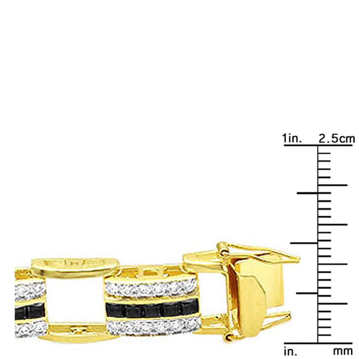 Unique White & Black Diamond Bracelet For Men 14K Yellow Gold 7 Unique White & Black Diamond Bracelet For Men 14K Yellow Gold - Image 5