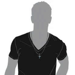 Unique White Blue Black Diamond Cross Pendant 1.5ct 10K Black Plated Gold -Outlet Bijou Lush Store unique white blue black diamond cross pendant 15ct in 10k black gold bod