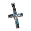 Unique White Blue Black Diamond Cross Pendant 1.5ct 10K Black Plated Gold -Outlet Bijou Lush Store unique white blue black diamond cross pendant 15ct in 10k black gold main