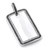 White And Black Diamond Dog Tag Pendant 1.5ct Sterling Silver -Outlet Bijou Lush Store white and black diamond dog tag pendant 15ct sterling silver 1