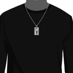 White And Black Diamond Dog Tag Pendant 1.5ct Sterling Silver -Outlet Bijou Lush Store white and black diamond dog tag pendant 15ct sterling silver 3