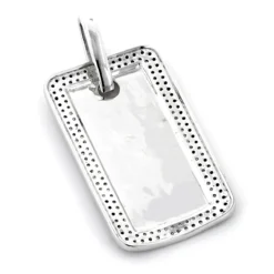 White And Black Diamond Dog Tag Pendant 1.5ct Sterling Silver -Outlet Bijou Lush Store white and black diamond dog tag pendant 15ct sterling silver back