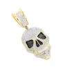 White And Black Diamond Iced Out Skull Pendant 10K Yellow Gold 0.83ct -Outlet Bijou Lush Store white and black diamond iced out skull pendant in 10k gold 083ct mainye