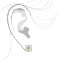 White And Yellow Diamond Earring 0.2ct Single Men's Stud -Outlet Bijou Lush Store white and yellow diamond earring 025ct single mens stud bod